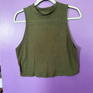 Olive waffle Tank Top
